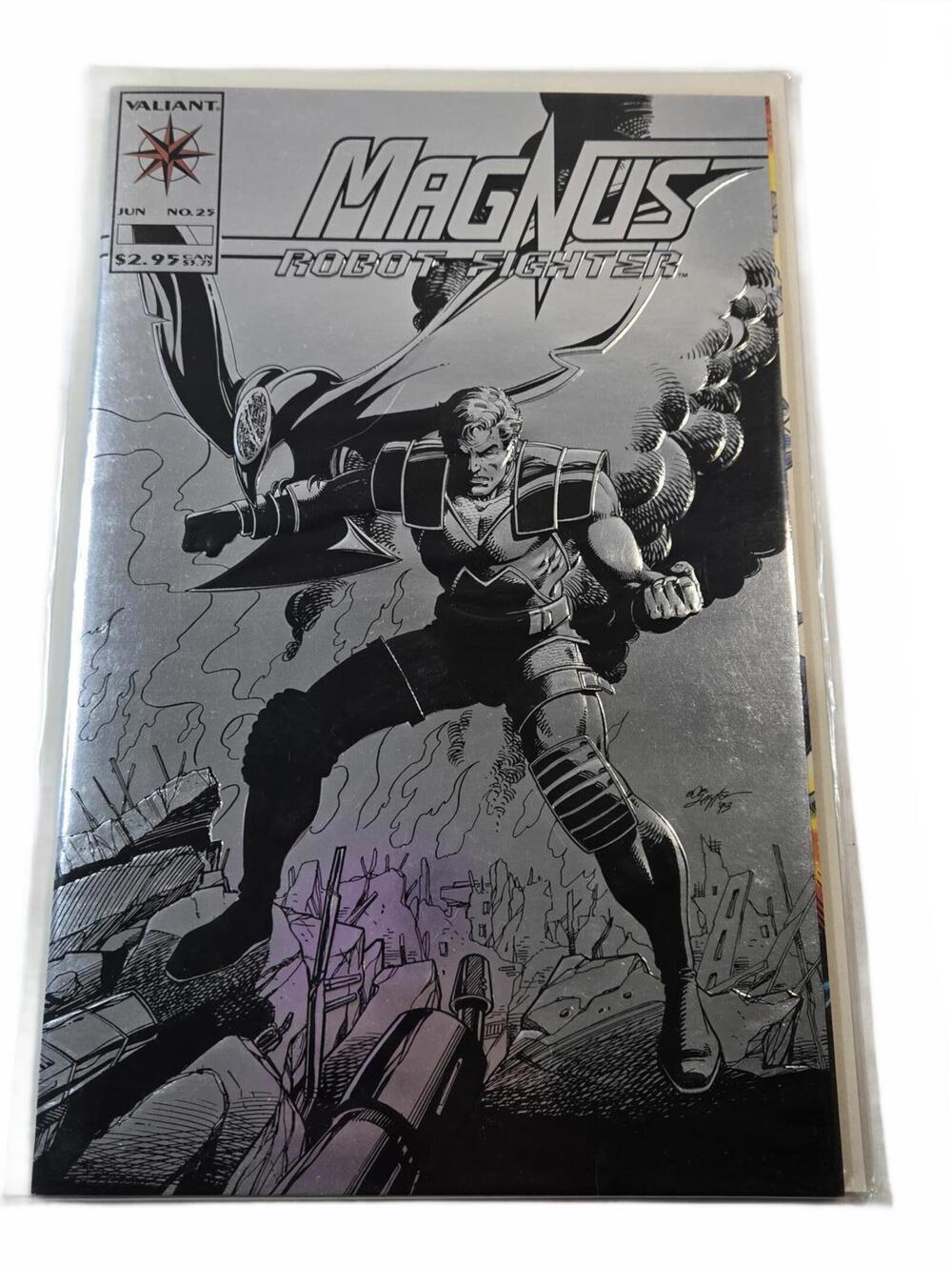 Comic / Magnus: Robot Fighter #25 / 1993 / Silver Foil Cover / New Costume